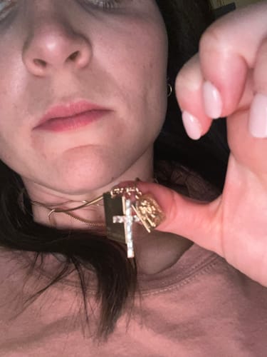 Customer photo review of mini st. christopher protect us pendant