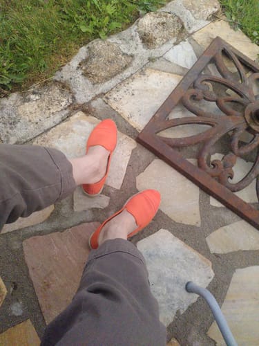 Avis photo d'un client sur Espadrille femme lin, orange