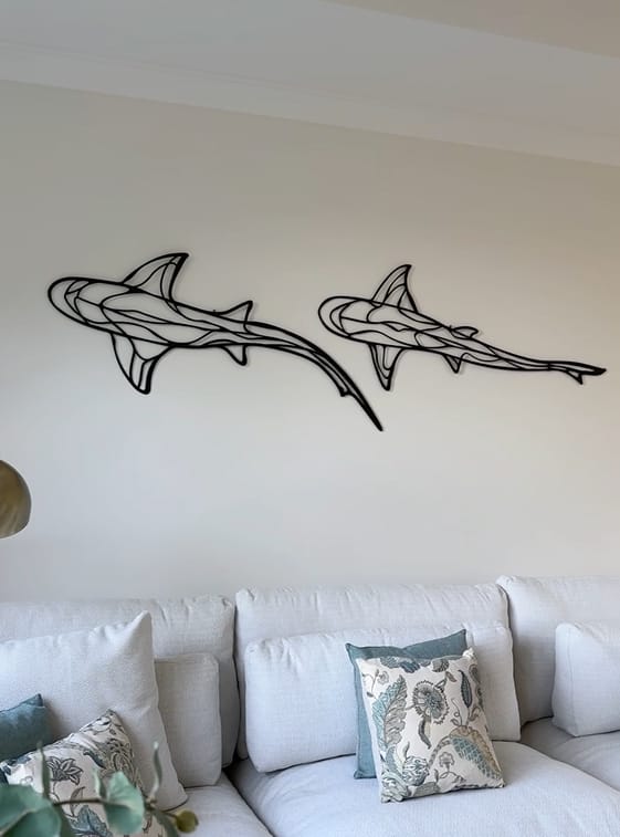 Customer photo review of Reef Shark Straight - Metal Wall Art