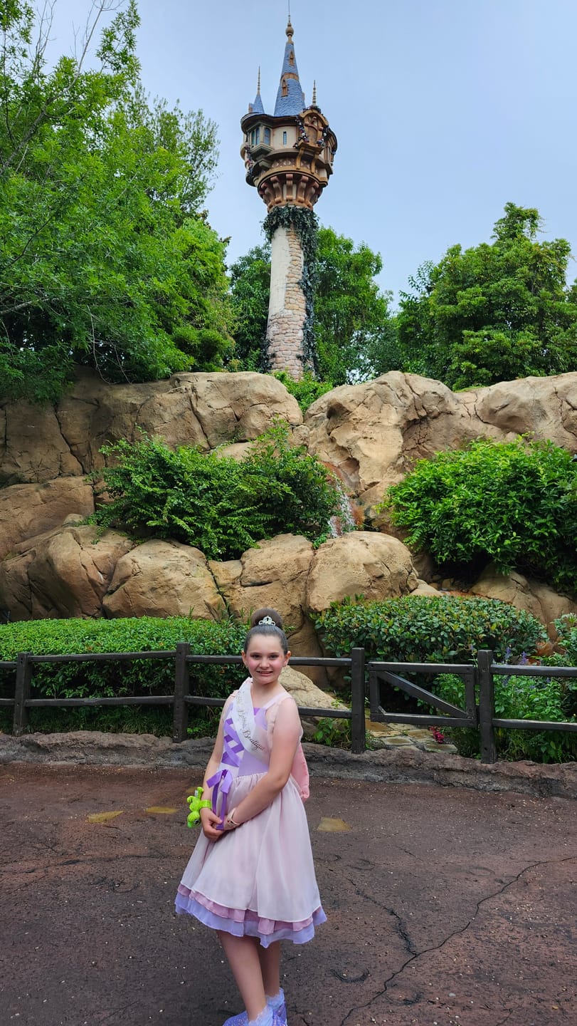 Customer photo review of Portrait Petites Rapunzel Twirl Length Gown