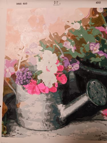 Customer photo review of Malen nach Zahlen - Gießkanne mit Blumen