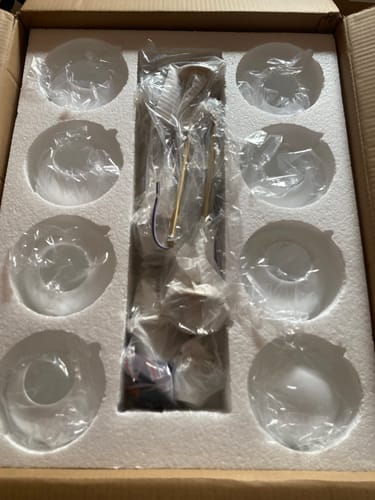 Customer photo review of Brass Opal Glass Globe Tier Sputnik Chandelier