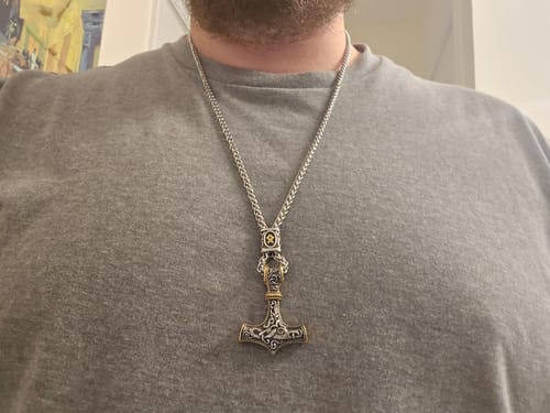 Customer photo review of Mjölnir - Thor's Hammer Stainless Steel Necklace
