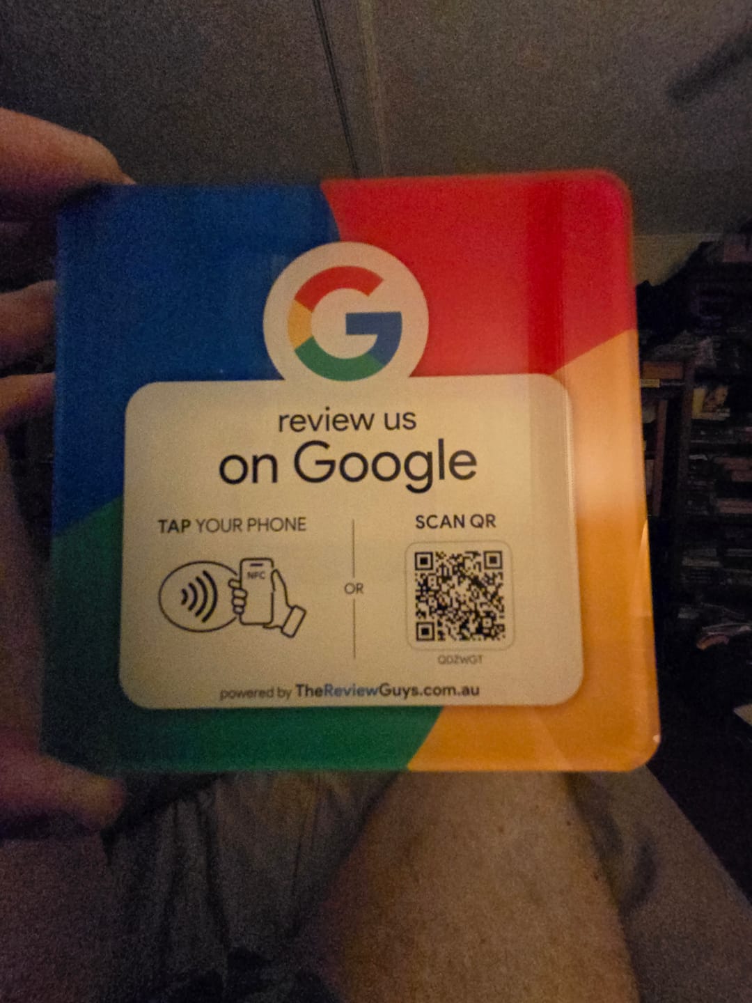 Customer photo review of Google Review NFC Plate +  QR Code