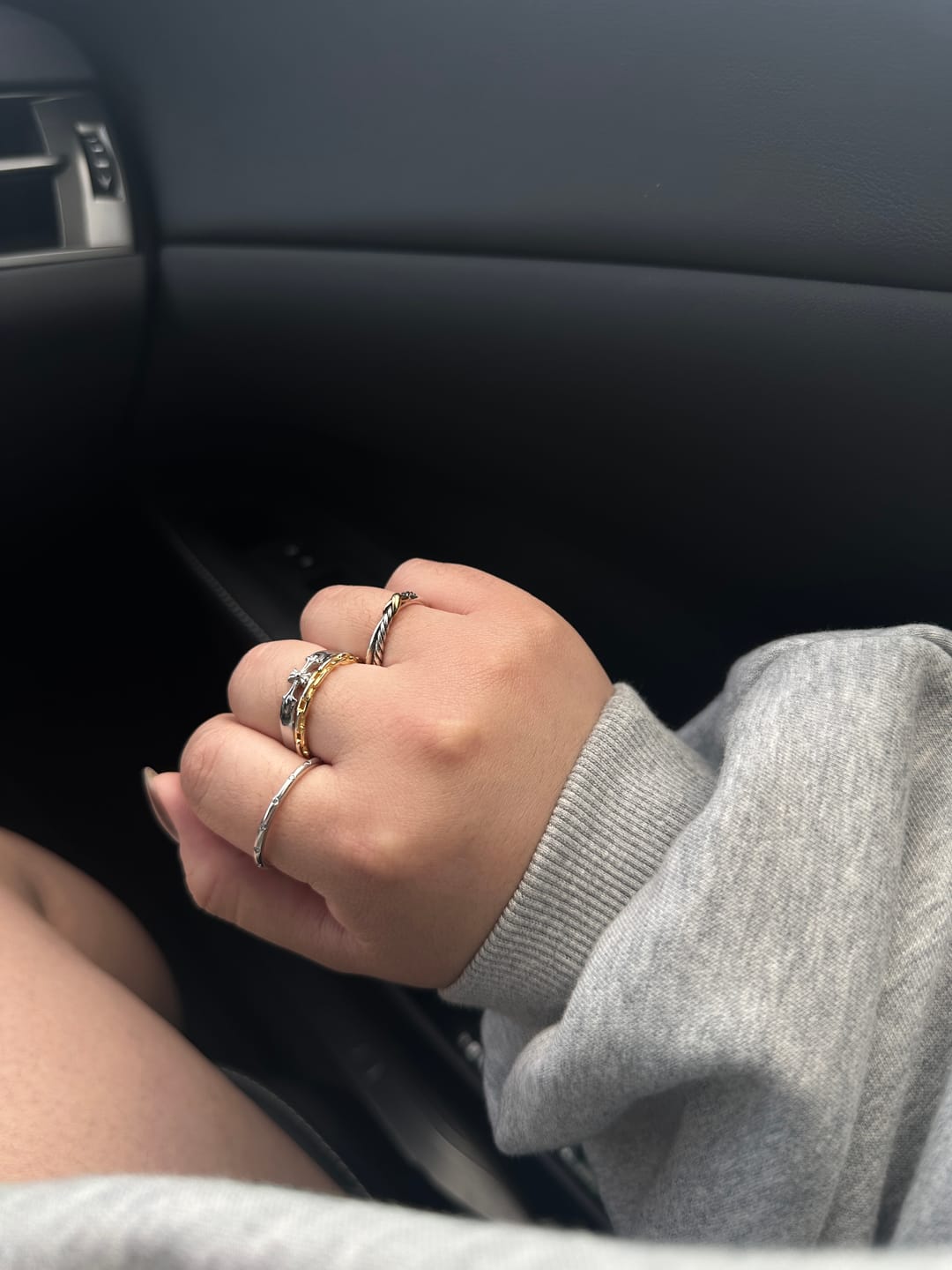 Customer photo review of Chrome Cross Ring Band