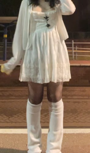 Customer photo review of Cute bow white lace dress YV40192