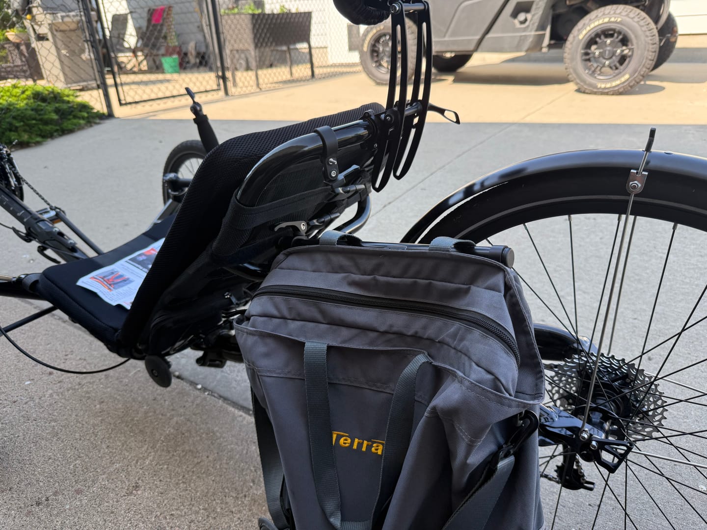 Customer photo review of Catrike Rear Rack (Reversible)