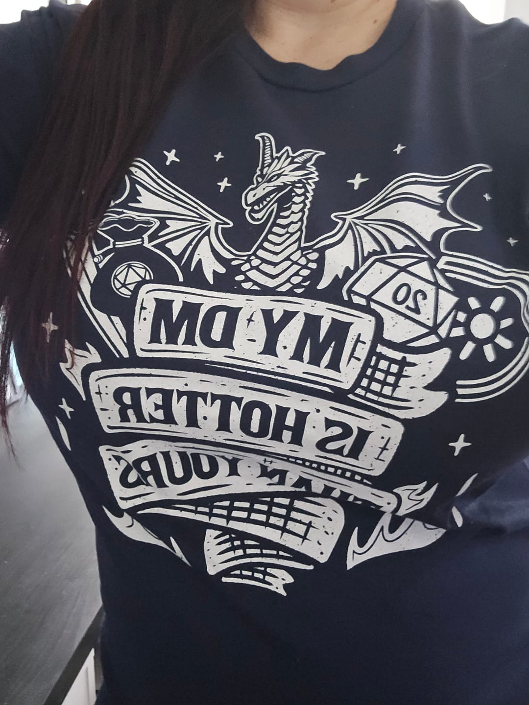Customer photo review of My DM Is Hotter Than Yours T-Shirt