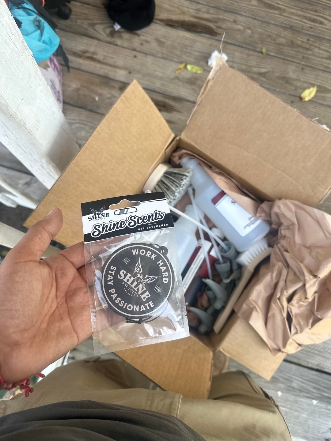 Customer photo review of Shine Scents Air Freshener - Work Hard Round