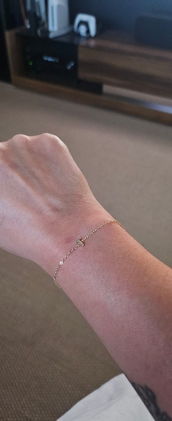Customer photo review of The Original Single Initial Letter Bracelet