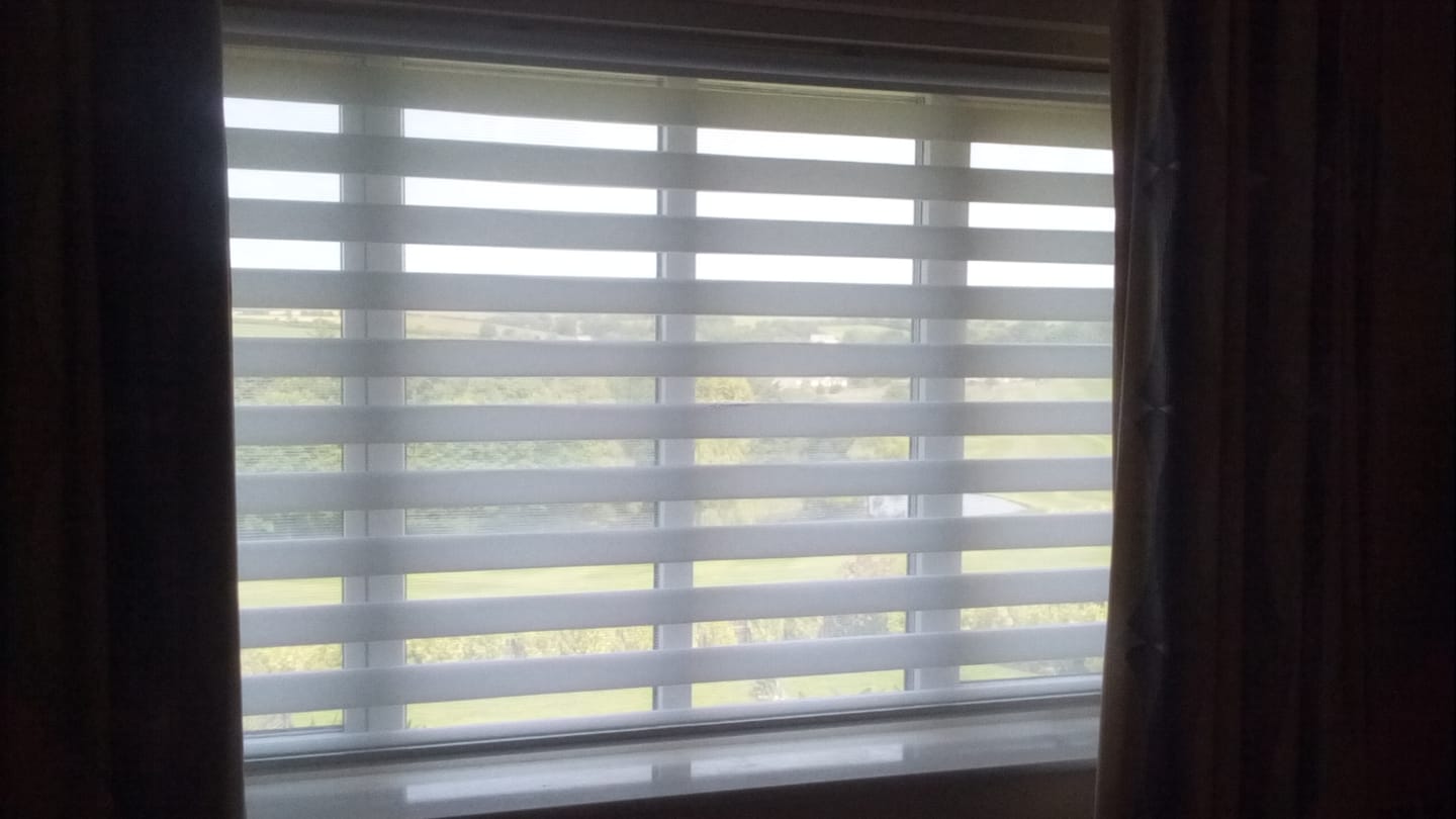 Customer photo review of Bliss Porcelain White Day & Night Blinds