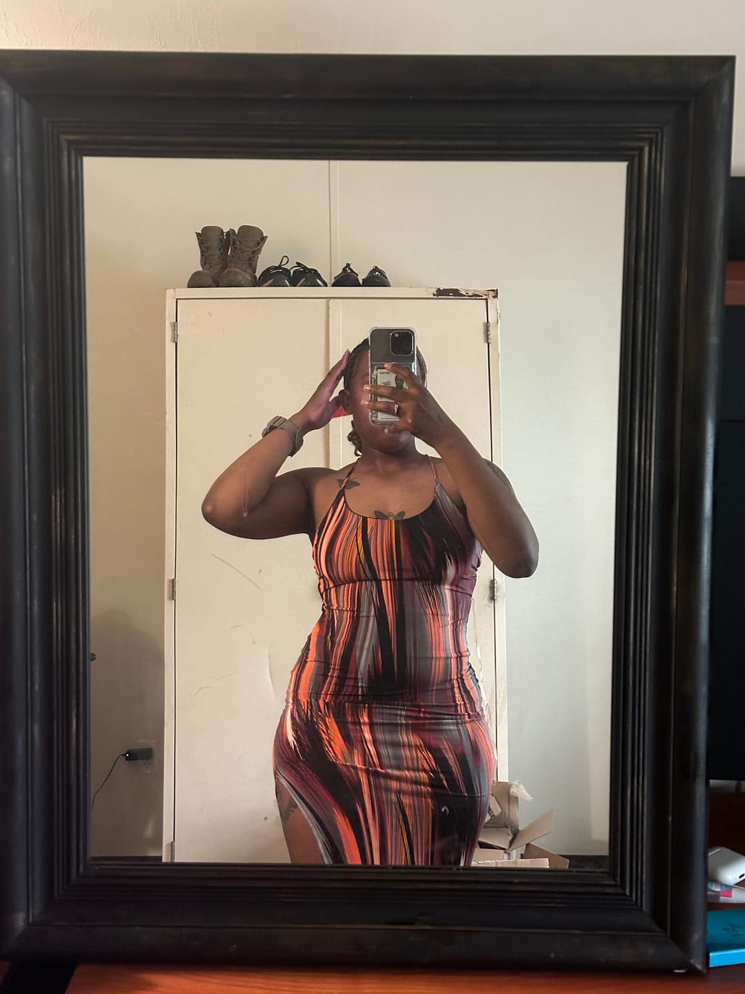 Customer photo review of This Energy Print Maxi Dress