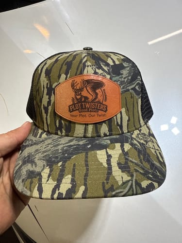 Customer photo review of Custom Slate Mossy Oak Trucker Hats