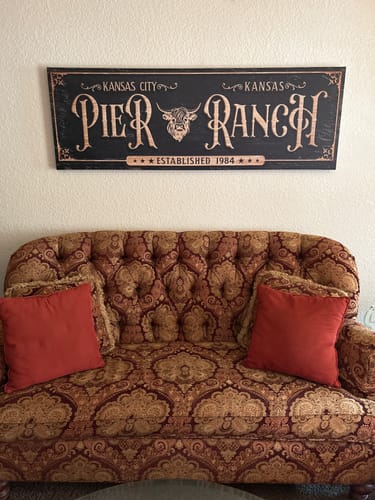 Customer photo review of Personalized Cattle Ranch Sign