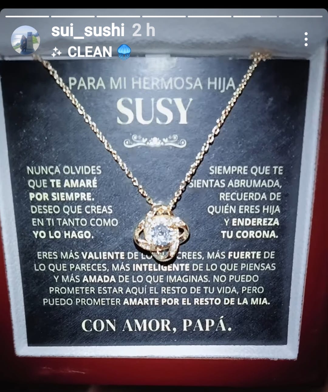 Customer photo review of Regalo Para Hija | Te amo hija | Collar de nudo de amor