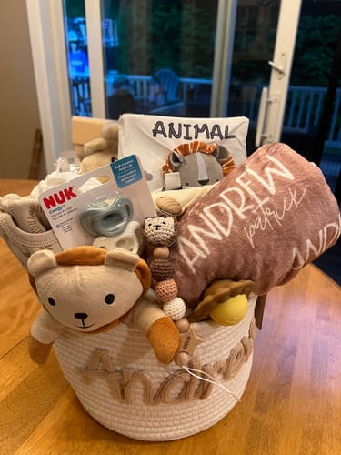 Customer photo review of Baby Knits™ Personalized Knitted Basket