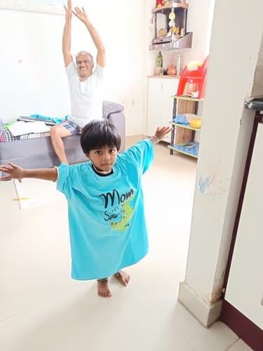 Customer photo review of Dino-Saurus, Dad and Mom Saurus, Matching Family T-Shirts Set of 3