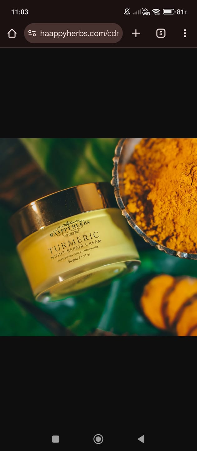 Customer photo review of Turmeric Night Repair Cream