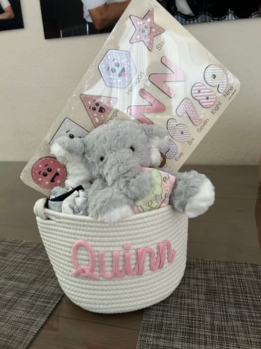Customer photo review of Baby Knits™ Personalized Knitted Basket