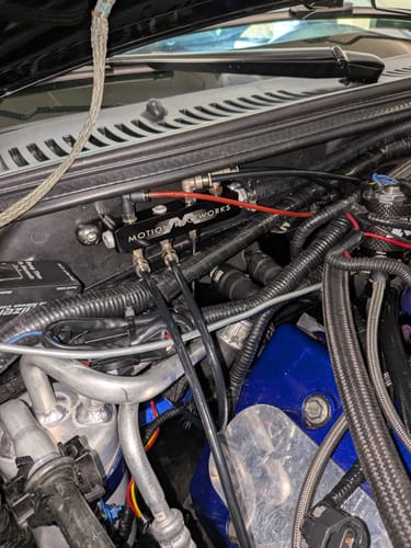 Customer photo review of Motion Raceworks Vacuum Boost Reference Billet Aluminum Distribution Block 18-10020