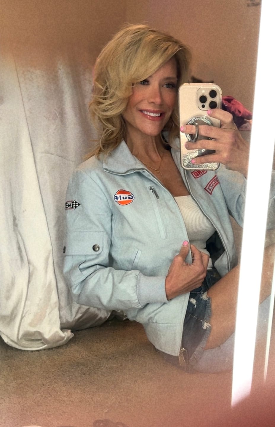 Customer photo review of **NEW** Women's Sebring Lady Racer Jacket in Gulf Blue