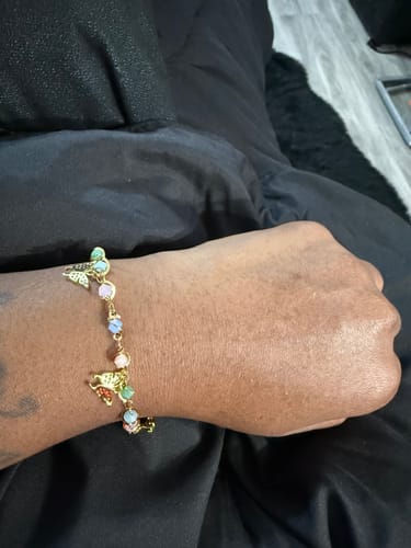 Customer photo review of Cotton Candy Butterfly Anklet (Pre Order)