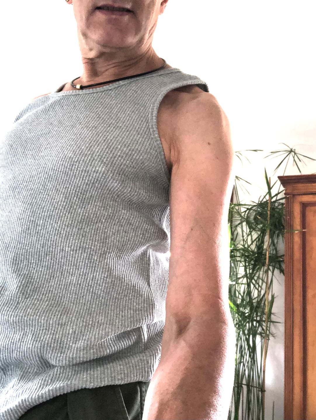Customer photo review of 10.5 oz Cotton Tank Top - Gray