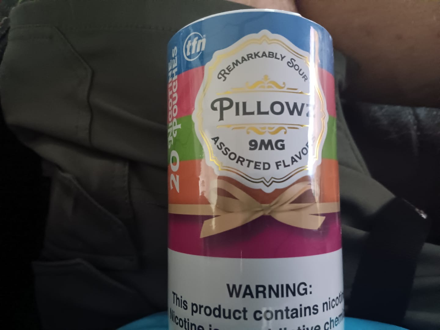 Customer photo review of Sour Pouches 5-Can Multi Flavor Pack