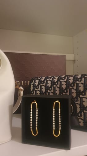 Customer photo review of The Enna Earrings