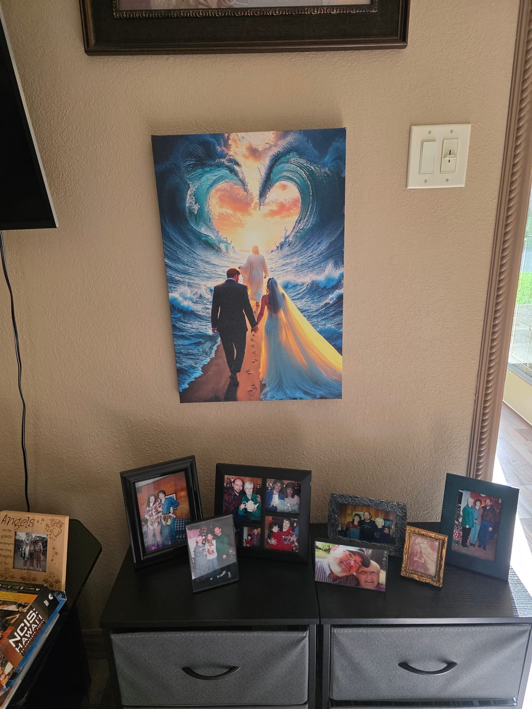 Customer photo review of Jesus Leading a Married Couple Through Parted Sea Wall Art Canvas