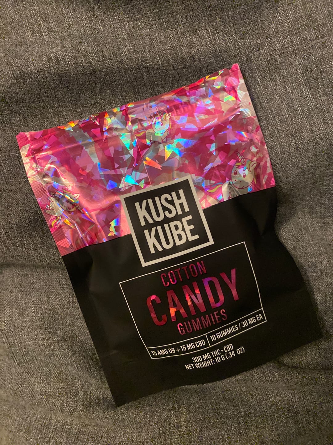 Customer photo review of Cotton Candy Kush Kube - 15mg THC