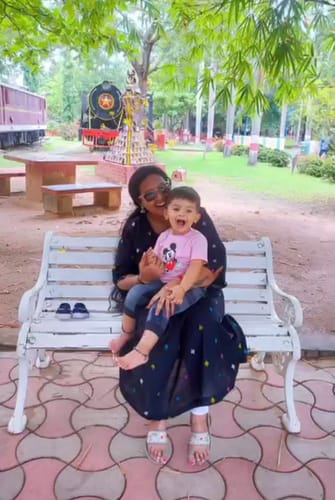 Customer photo review of Black & Rainbow Handloom Maxi