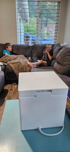 Customer photo review of Carepod Cube Plus X50V - Sanitizing Warm + Cool Mist Stainless Steel Humidifier