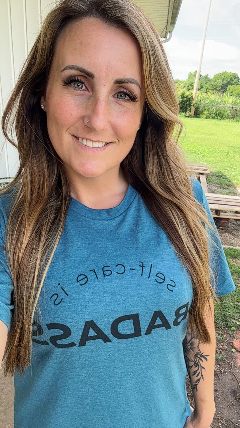 Customer photo review of Self-Care Is Badass T-Shirt