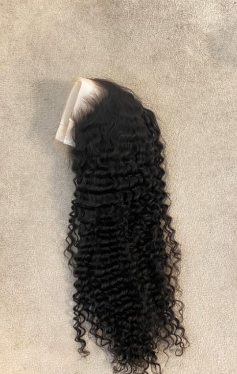 Customer photo review of MORE FACE Deep Wave Curly Human Hair Wigs 13x4 13x6 Transparent Lace Front Human Hair Wigs