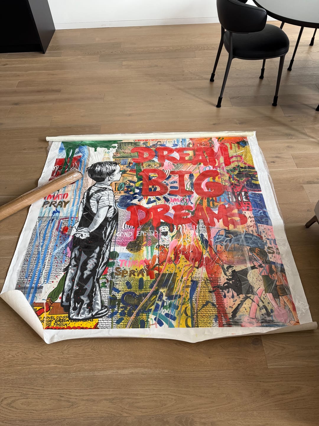 Customer photo review of Banksy Dream Big Dreams 100% Hand-Painted