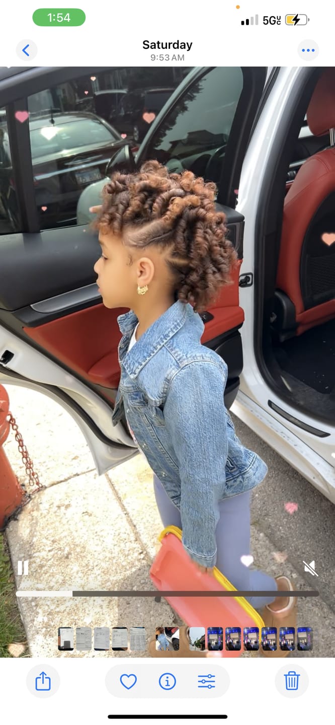 Customer photo review of Girl's Twisted Hoop Name Earrings