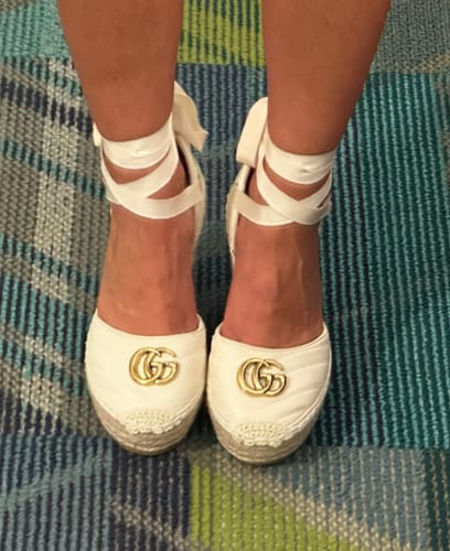 Customer photo review of GG  Crochet platform Espadrilles White