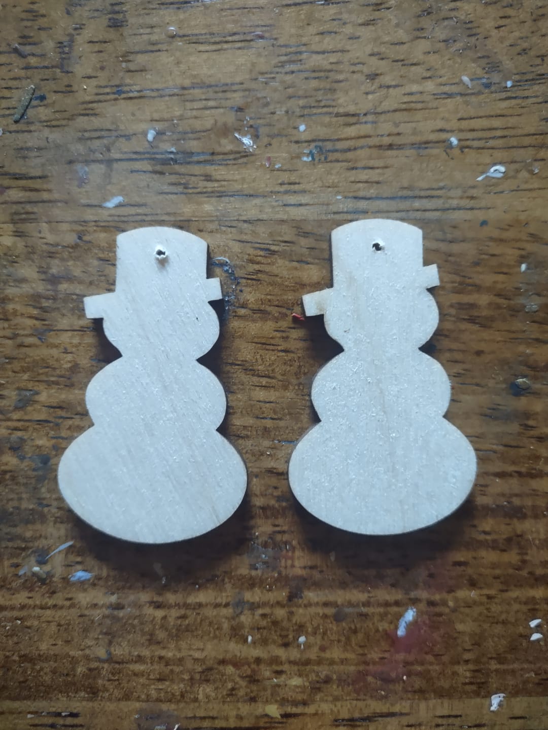 Customer photo review of Unfinished Wood Snowman Silhouette - Craft- up to 46" DIY