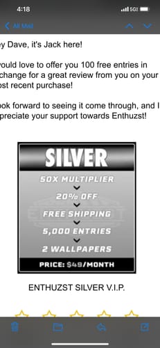 Customer photo review of ENTHUZST SILVER V.I.P.