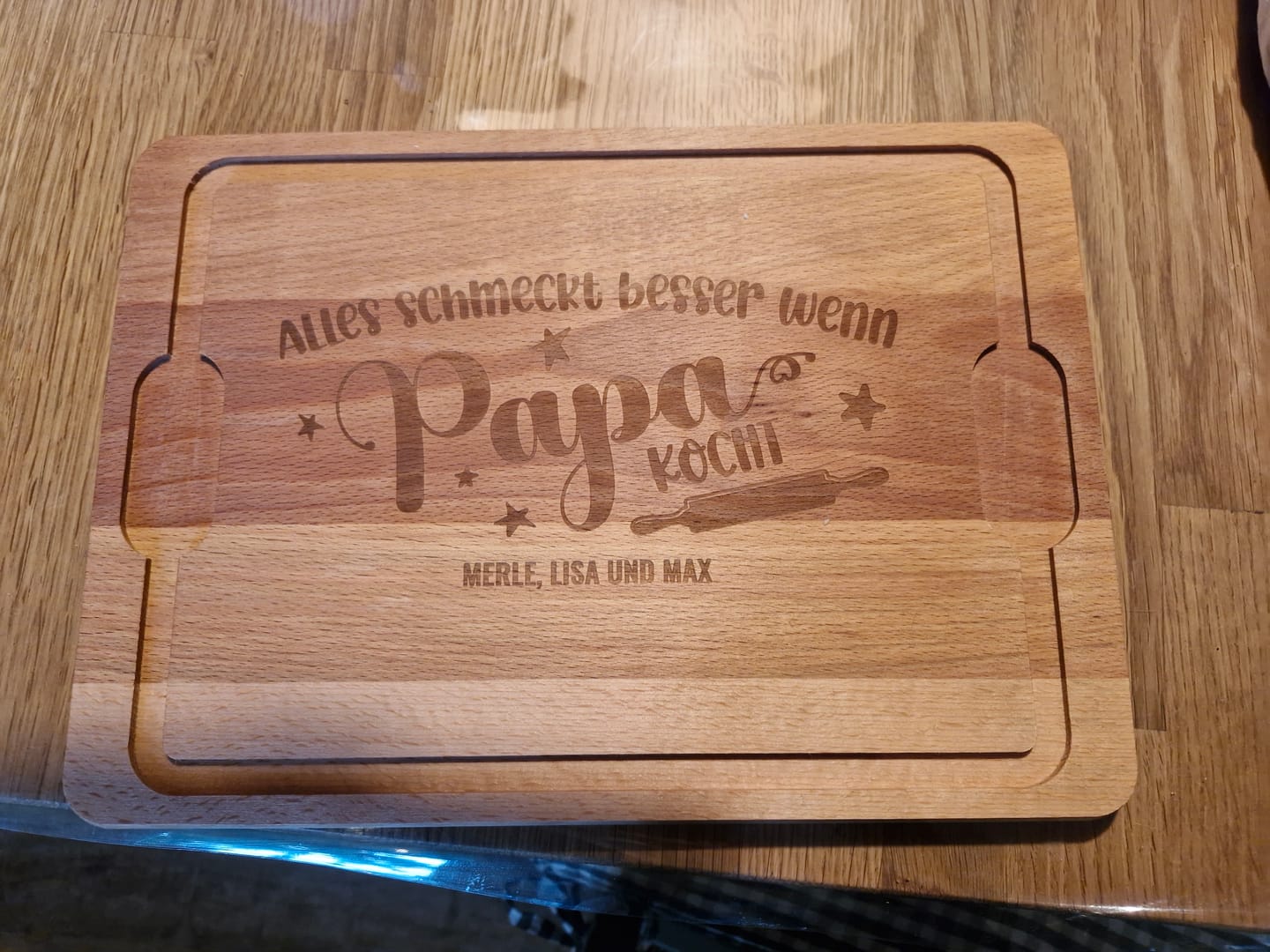 Customer photo review of Wenn Papa kocht - Schneidebrett