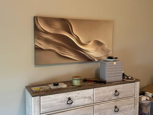 Customer photo review of Beige Abstract Minimalist Wall Art