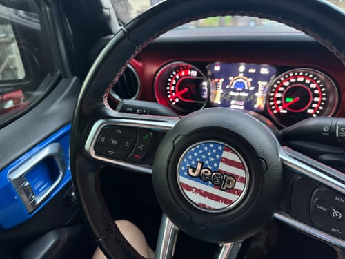 Customer photo review of Steering Wheel Overlay Graphic - Distressed American Flag