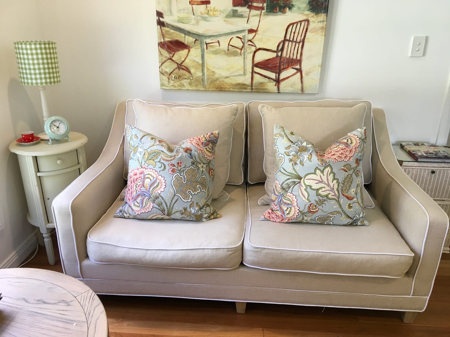 Customer photo review of Martha 2 Seater Linen Lounge