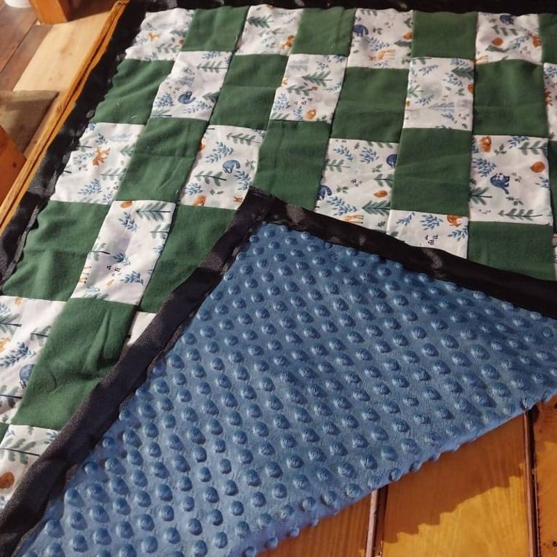 Customer photo review of Sky Blue Minky Fabric