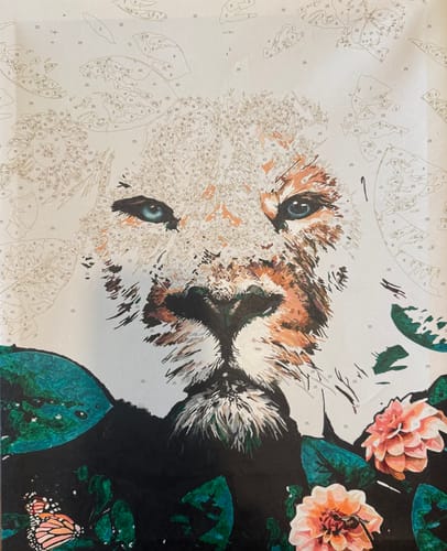 Customer photo review of Paint By Numbers Kit – Bees and Dandelions