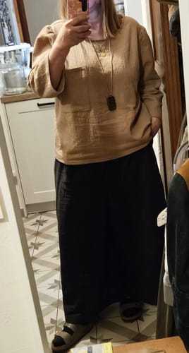 Customer photo review of Blouse Toscane - piqué de coton camel