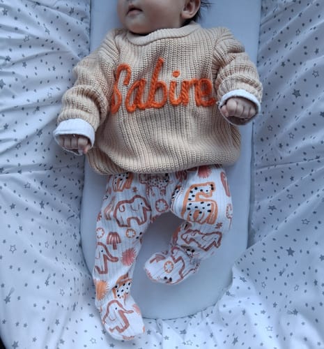 Customer photo review of Hand Knitted Personalized Sweater
