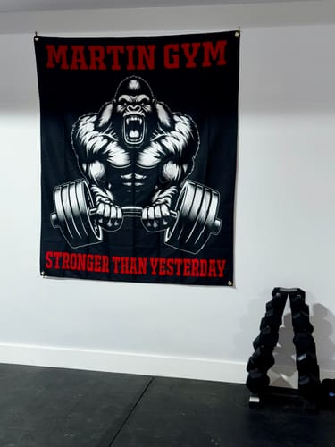 Customer photo review of Personalized Gym Flag Gorilla Beast Mode 11343