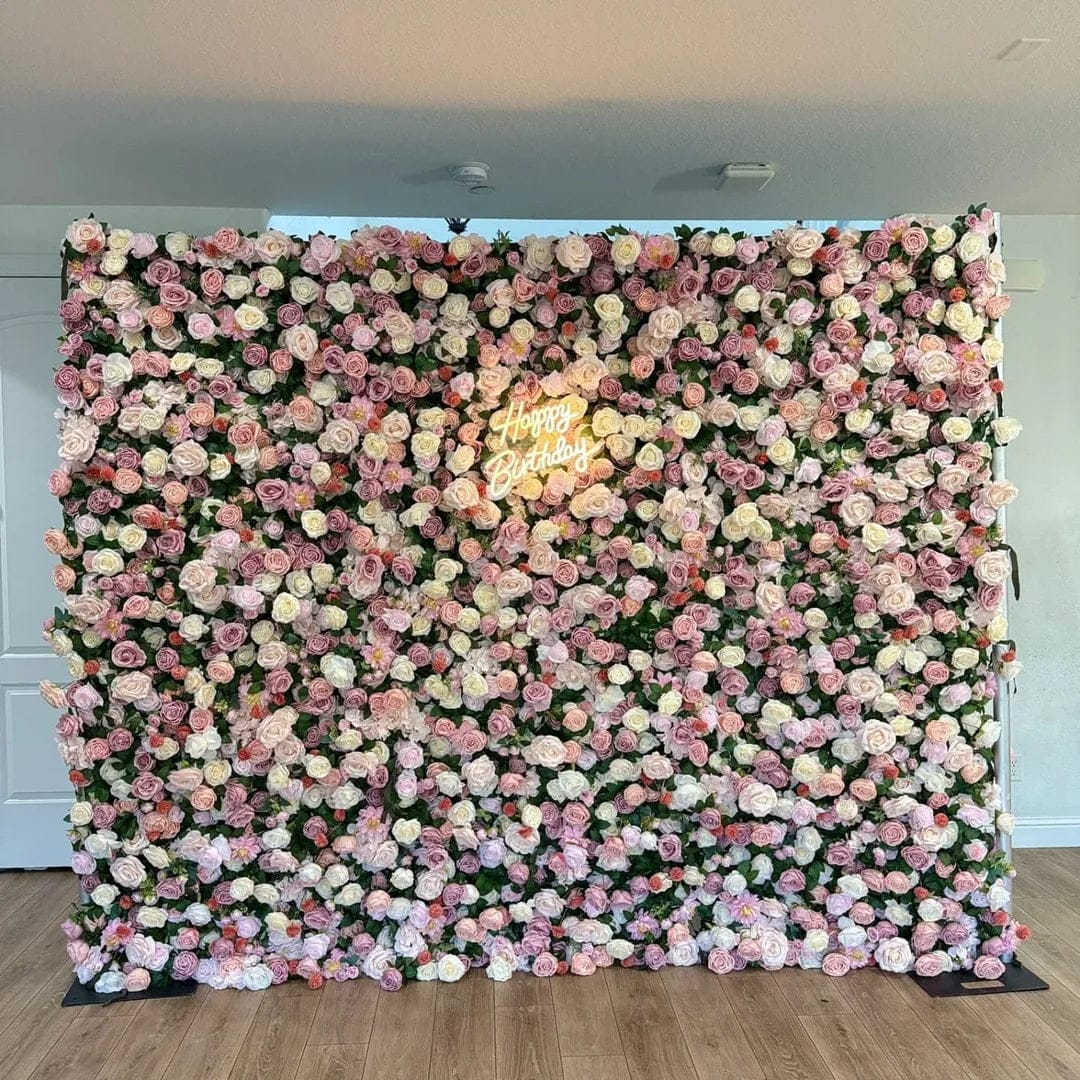Customer photo review of Ali Flowers 5D Silk Rose Flower Panel Backdrop Wedding Stage Decorative Curtain Artificial Flower Wall ALFWL009